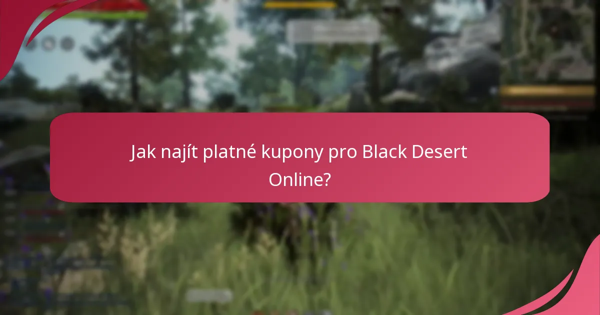 Jak uplatnit kupony pro Black Desert Online?